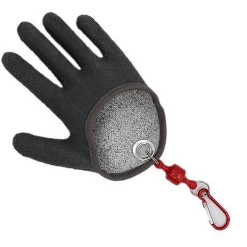 Men Outdoor Hunting Angling Fishing Waterproof Half Palm Full Finger Mittens Quick Catch Fish Stab-proof Anti-slip PE Gloves: left hand black / XL