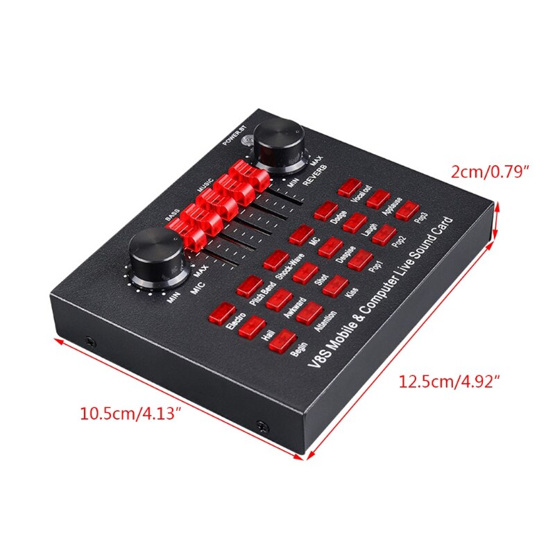 39XC Geluidskaart Microfoon Sound Mixer Bluetooth-Compatibele Geluidskaart Mixing Console Versterker Voor Telefoon Pc