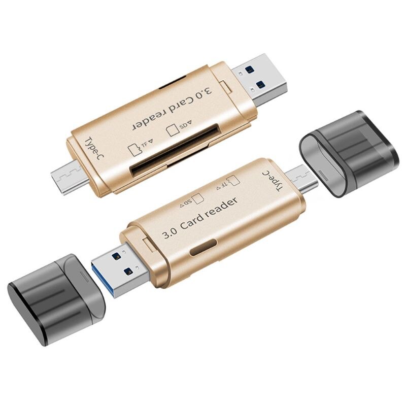 2in1 USB 3.0 Type C Dual Slot High Speed Adapter Micro SD TF SD Memory Card Reader For PC Laptop Computer Mobile Phone Tablet Ho