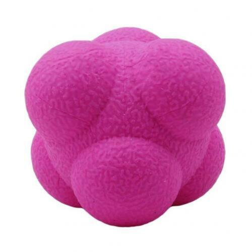 Bola de reacción Hexagonal, Bola de reacción de silicona para ejercicios de agilidad y coordinación, pelota de reacción imprevisible para entrenamiento deportivo y Fitness, 1 Uds.: Rosa