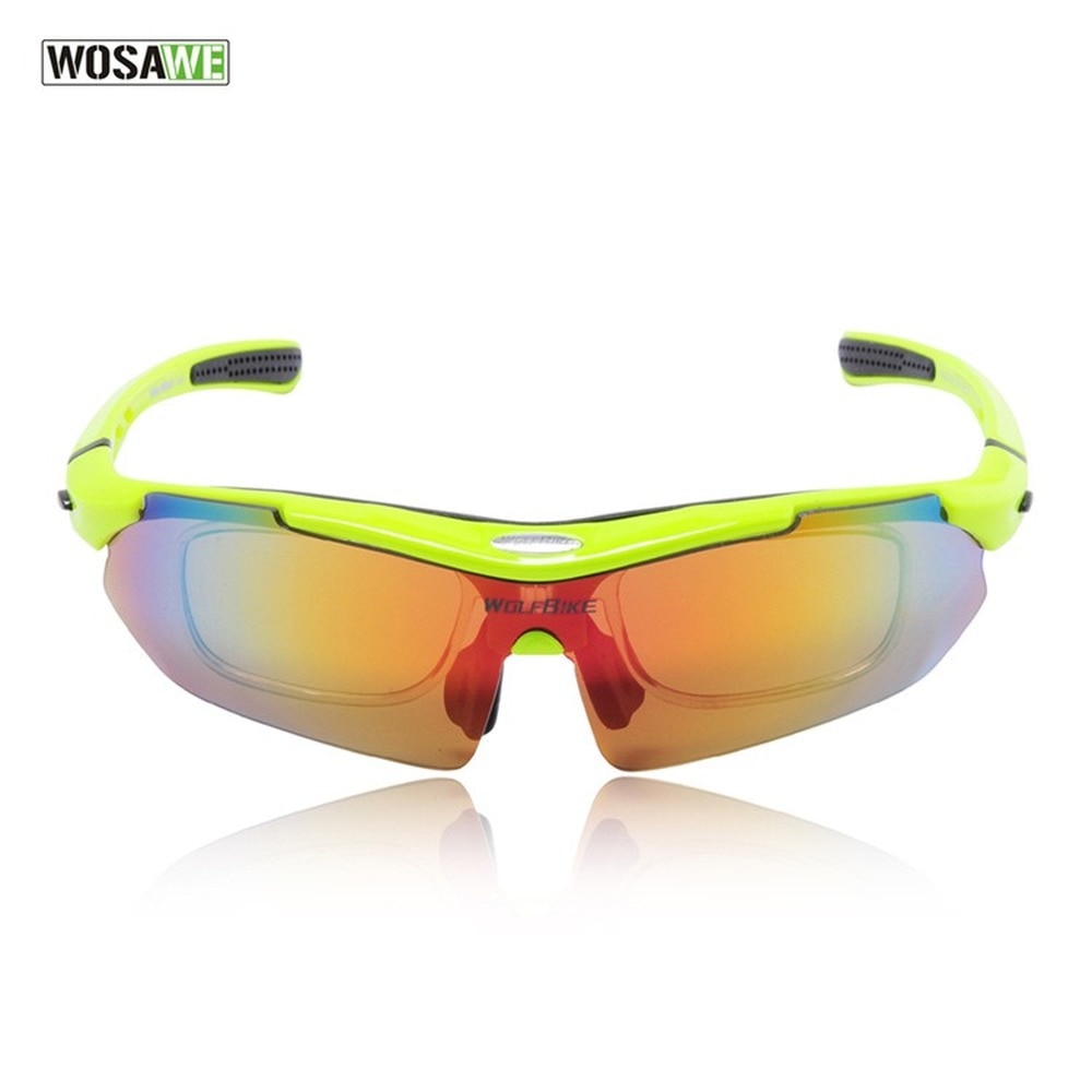 Wosawe sykkelbriller for ridning sportsbriller i ett stykke polariserte briller uv-beskyttelse utendørs sykling solbriller oakley