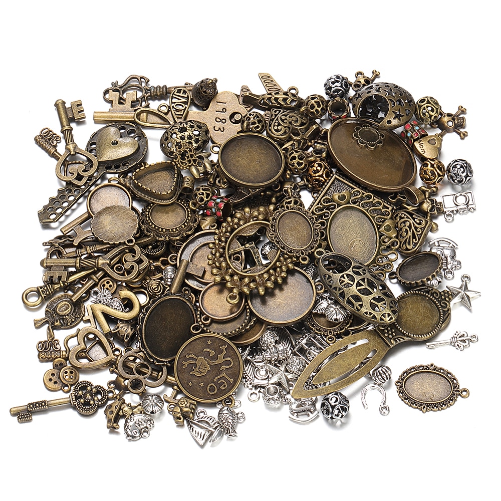 50g 100g Steampunk Mixed Charms Pendants Metal Vintage Bracelets Crafts Necklaces DIY Accessories for Jewelry Making DIY Crafts