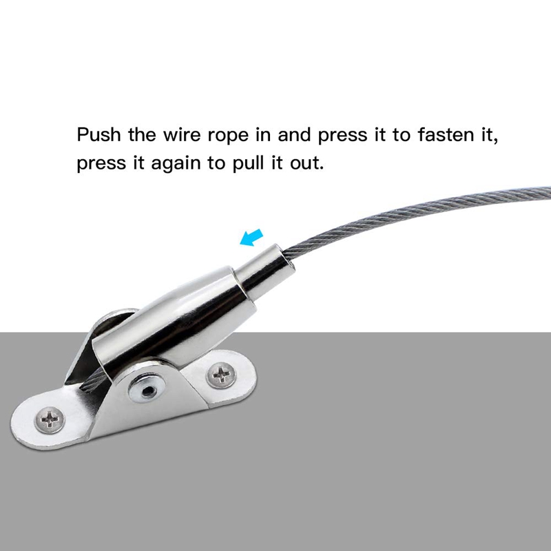 10M Stainless Steel Wire Rope Coated 2 Mm Steel Rope Adjustable Curtain Rope Hanging Rope With Mounting Clamps
