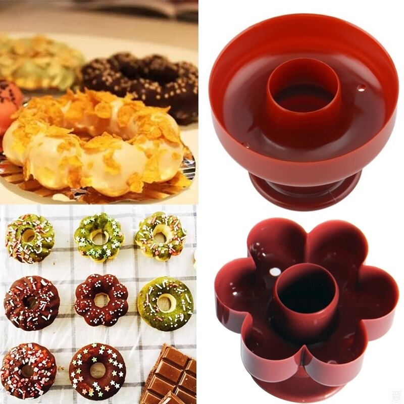 Magisk hurtig plastik doughnut maker vaffelforme køkken tilbehør bageware donut maker kageform kiks cookies diy bageværktøj