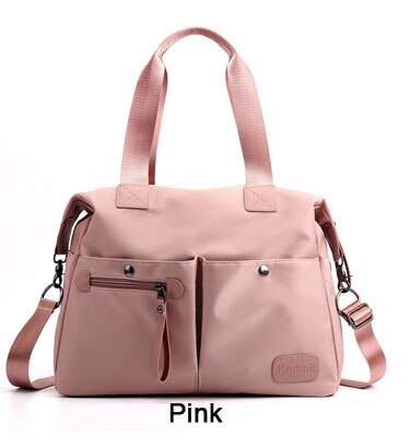 PILER Nylon Handbag - Waterproof Women's Tote - Single Strap - Doctor Shape - Zipper Closure: Pink