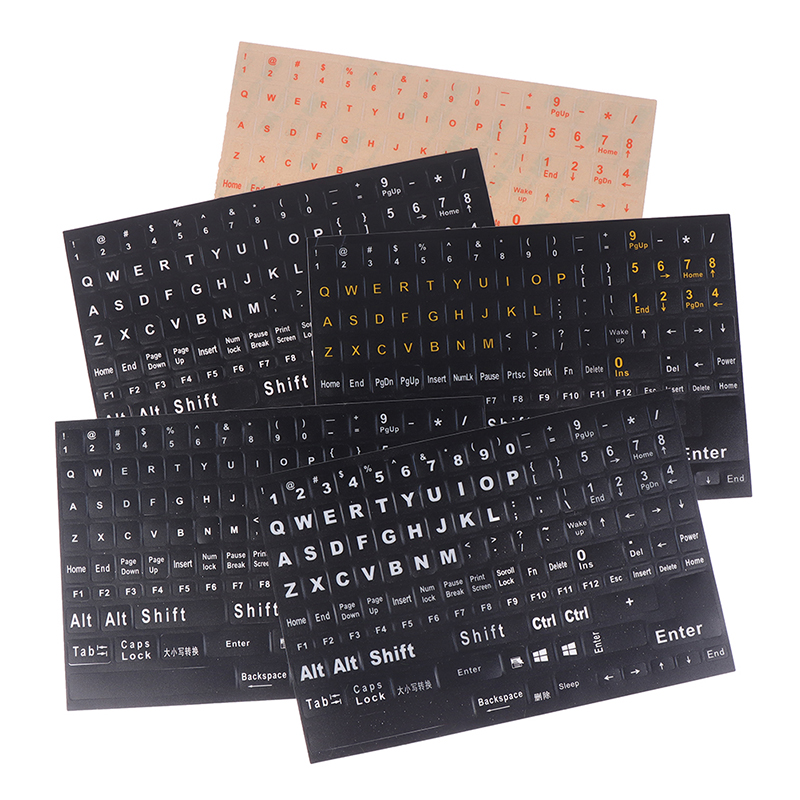 English Full 120 Keys Matte Standard Waterproof Keyboard Stickers Layout Letter Alphabet 10-17" Desktop Laptop Accessories