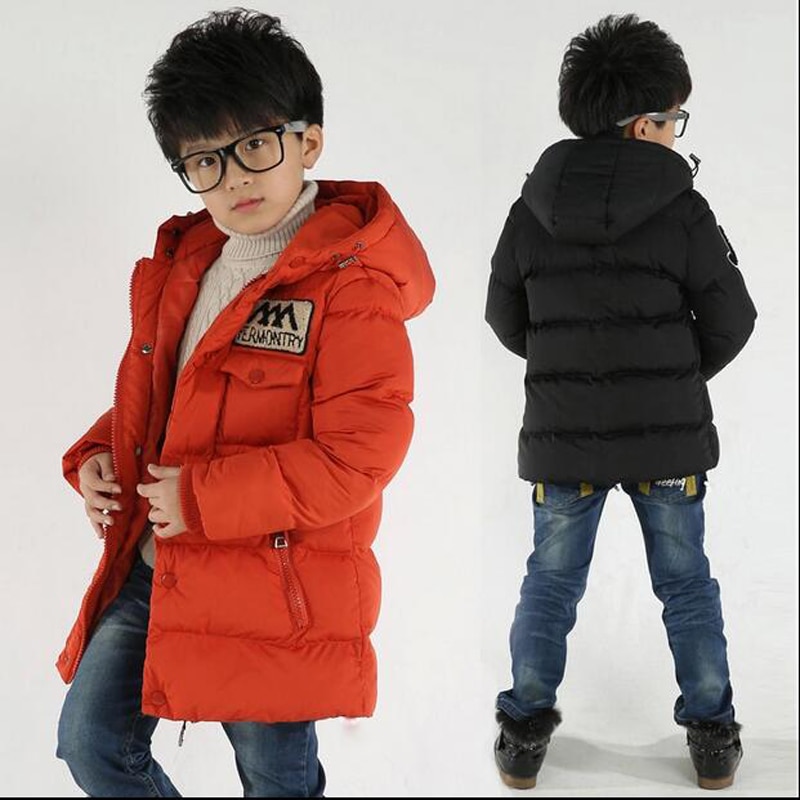 Ins Baby Jongens Winter Jacket Hooded 3-11 Jaar Oude Kinderen Parka Plus Dikke Explosie M Etikettering Groen Orange