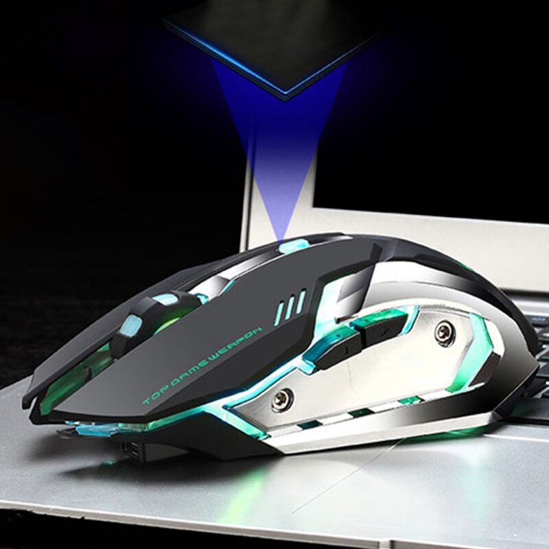 WARWOLF Mechanical Mouse Wireless Gaming Mouse Silent LED Backlit USB Optical Ergonomic Mouse