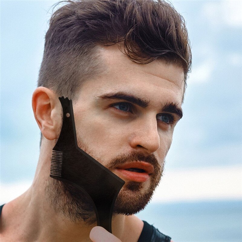 Peine de doble cara para hombres, plantilla para moldear la barba, peines para el bigote de apariencia para hombres, plantillas para moldear, herramienta de belleza para recortar la barba
