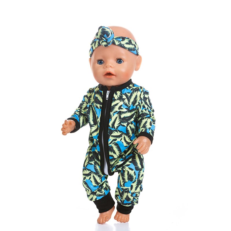 Born BabyFit 18 pulgadas 40cm-43cm ropa para muñeca fresa, piña, fruta y pelo cinta traje accesorios para bebé: Q-107