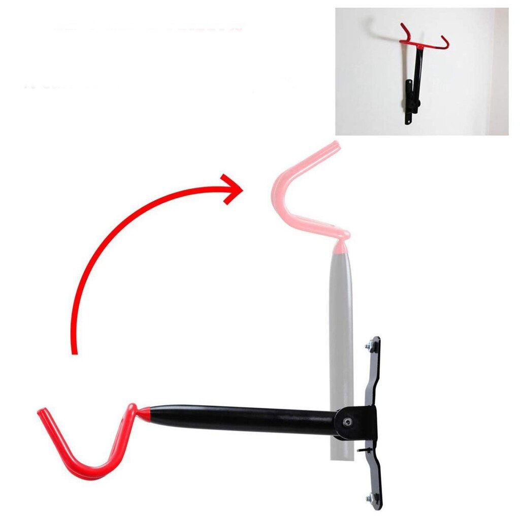 Bike Wall Mount Rack Storage Hanger Foldable Bicycle Holder Hook Bracket Folding Rubber Coated Space Saving Garage Bike Hook