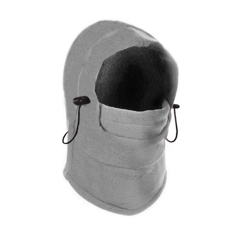 Sally face cykling 6 in 1 termisk fleece balaclava utomhus skidmasker cyling beanies vinterskydd vindstopp ansiktsmössor: Ljusgrått