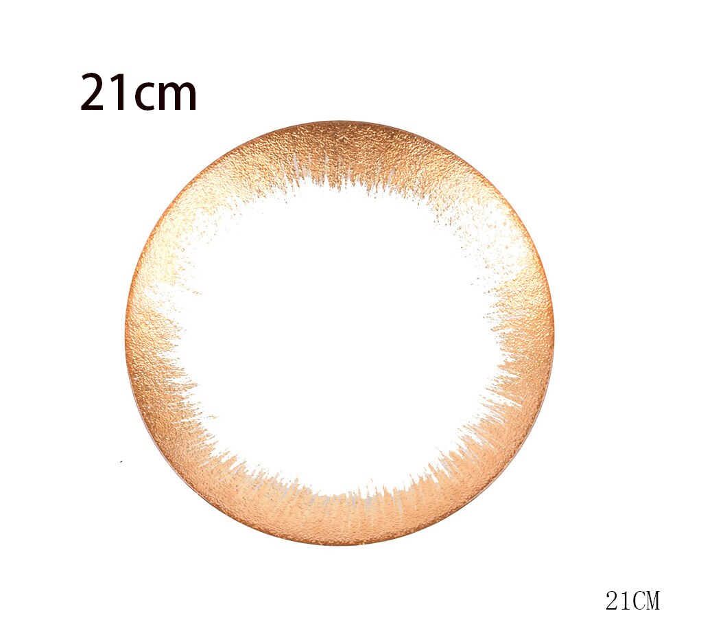 Luxury Tableware Hotel Dining Table Gold Chinese Decor Villa Western Dinner Plate Set Model Room Salad Snack Cake Plates: 11