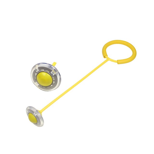 Kinderen Fitnessapparatuur Lichtgevende Stuiterende Bal Enkele Voet Knipperende Touw Springen Stuiteren Bal Fitness Sport Swing Bal Naar: YELLOW