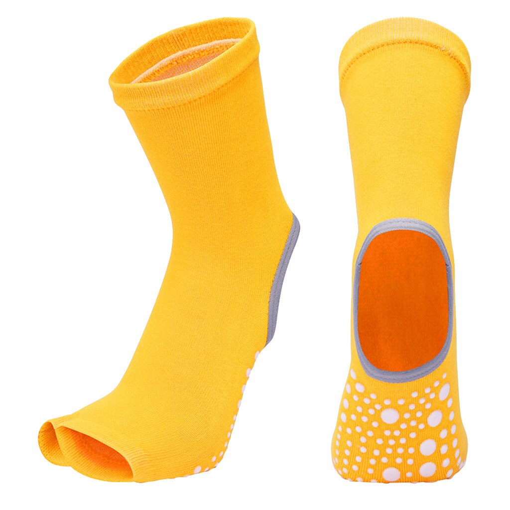 Yoga Socks Non Slip Skid Grips Toeless Sock Pilates Fitness Gym Workout Barre