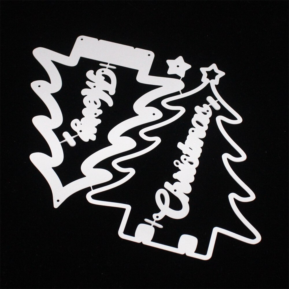 Kscraft juletræ memorydex metal skære dør stencils til diy scrapbooking dekorative prægning diy papir kort