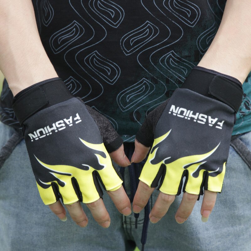 Outdoor Sport Fiets Fietsen Wandelen Gel Half Vinger Vingerloze Handschoenen Ademend Motorfiets MTB Racefiets Handschoenen: C