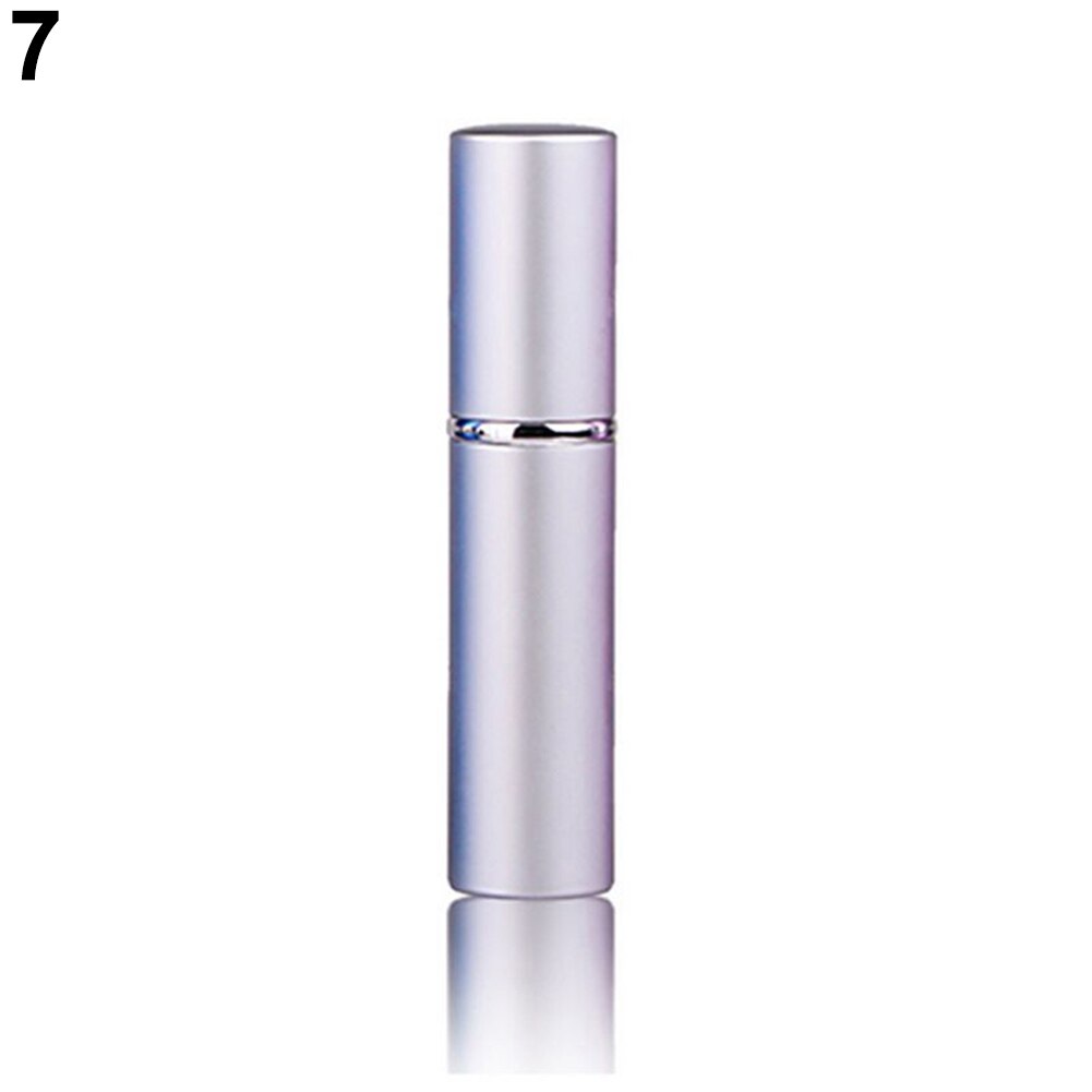 1Pc 5Ml Draagbare Mini Navulbare Parfum Glazen Fles Reizen Aluminium Spray Verstuiver Lege Metalen Parfum Verstuiver Spuit: Zilver