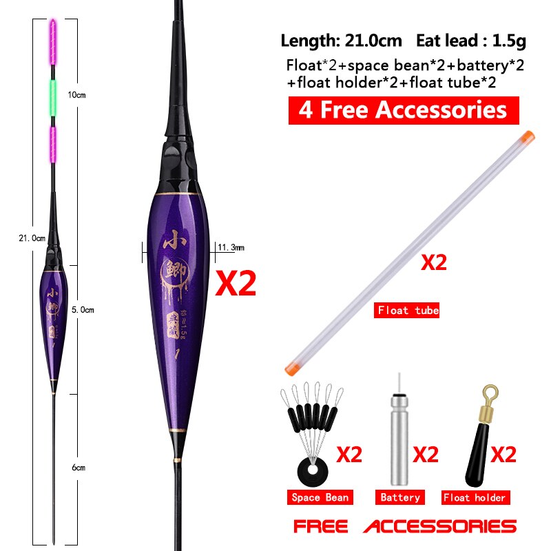 Composite Nano Fishing Floats Shallow Water Buoy Lake River Bobber Vertical Soft Tail Buoy Fishing Tools Tackle Accessories: XJ 21CM 2pieces
