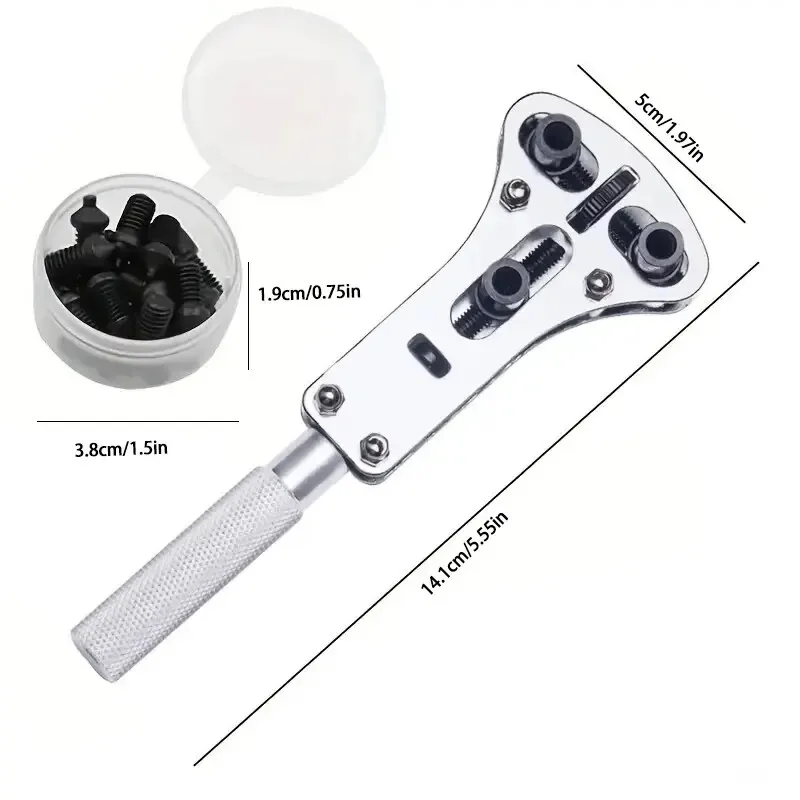 3 Claw Watch Case Opener Adjustable Screw Back Remover Wrench Replace Battery After Repairing Tool Bottom Cap: black