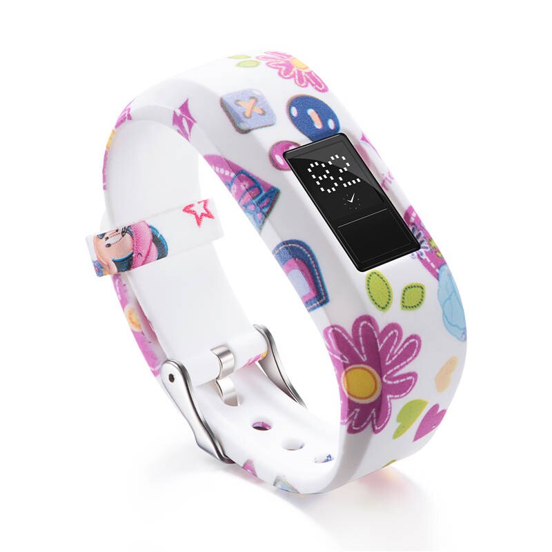 Impresión de silicona para Garmin Vivofit 3, correa para relojes, correas para Garmin JR/JR2, accesorios para relojes de pulsera, reemplazo: L