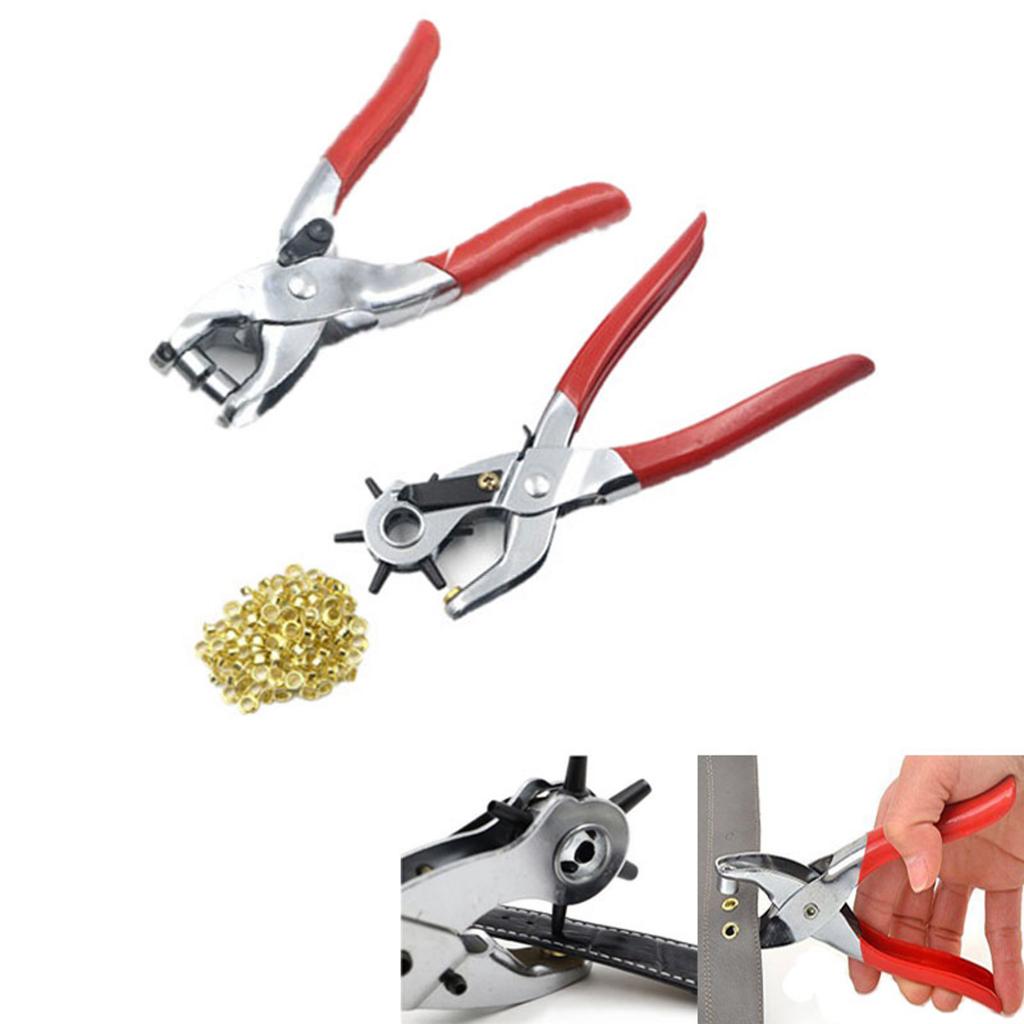 Leather Hole Punch Tool Heavy Duty Revolving Punch Pliers Hole Puncher for Shoes,Watch Strap - 6 Sizes (2.5mm-5mm)