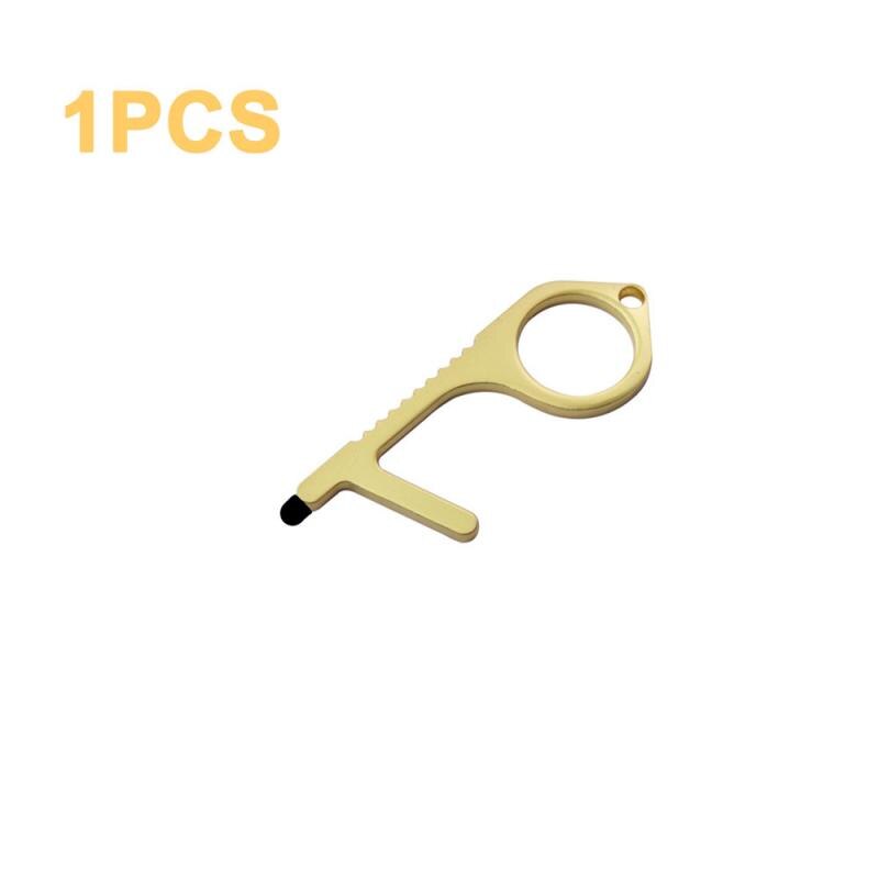 1-10pcs Handmade Door Opener Key Chain NO TOUCH Door Handle Artifact Keychain Avoid Touching Key Buckle Clean Key: 1pcs