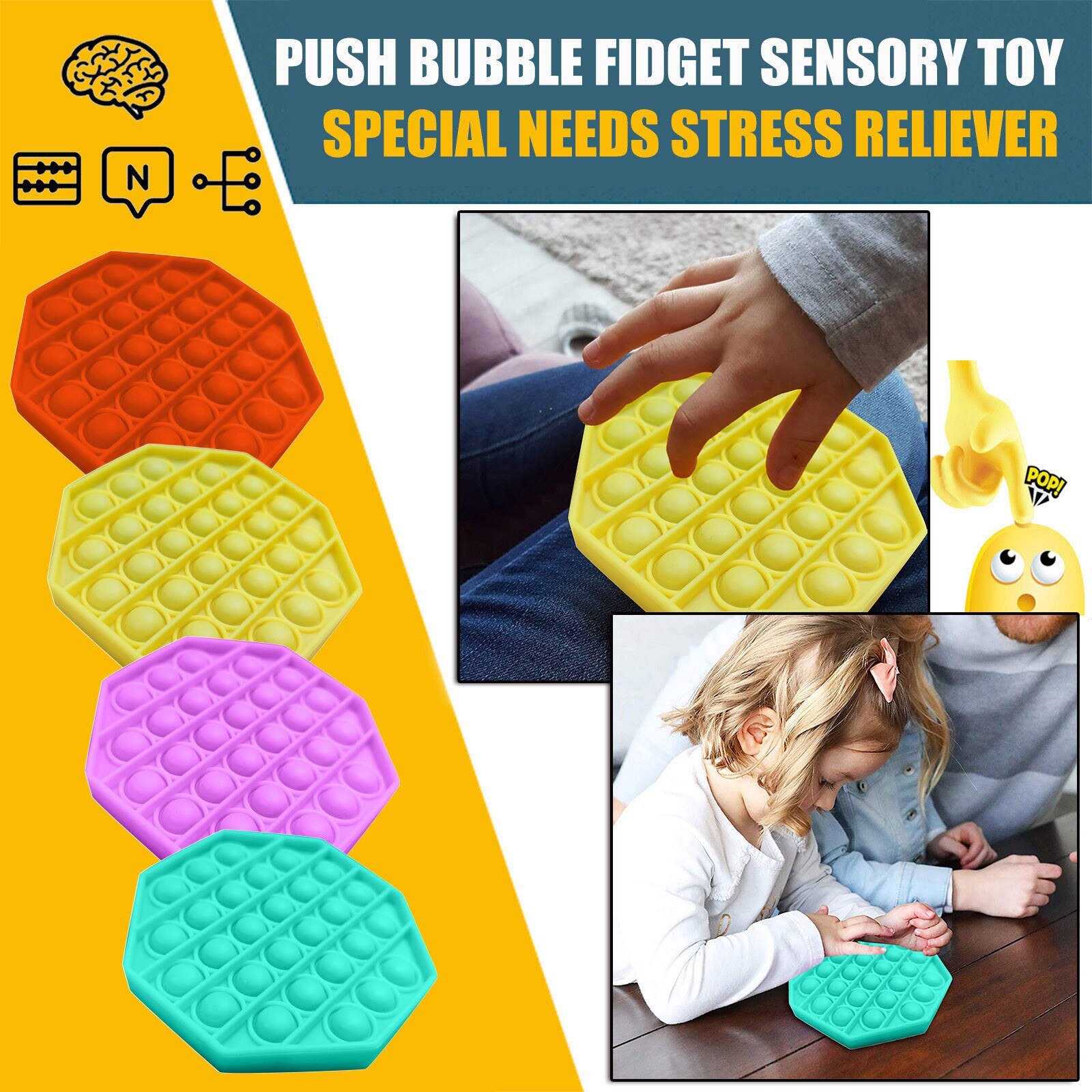 Push Blase Zappeln Sensorischen Spielzeug Autismus Spezielle Bedürfnisse Stressabbau Figet Spielzeug Popit Stress Ball Weichen Squeeze Spielzeug Für Erwachsene kinder