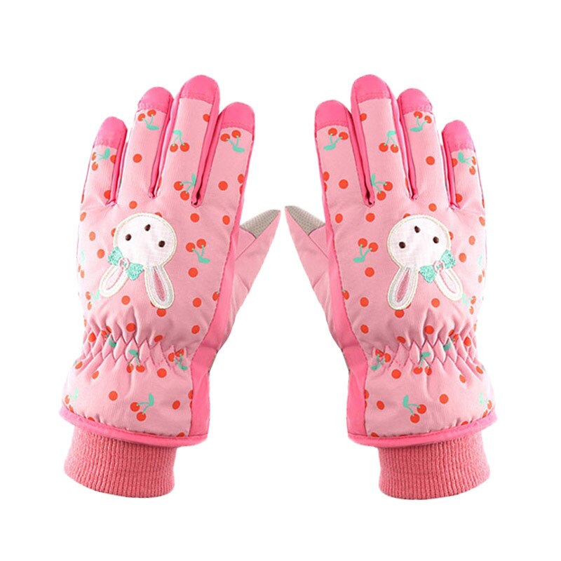 Guantes impermeables de invierno para esquí y snowboard, guantes cálidos para niños, de dedo completo, correa para deportes, ciclismo