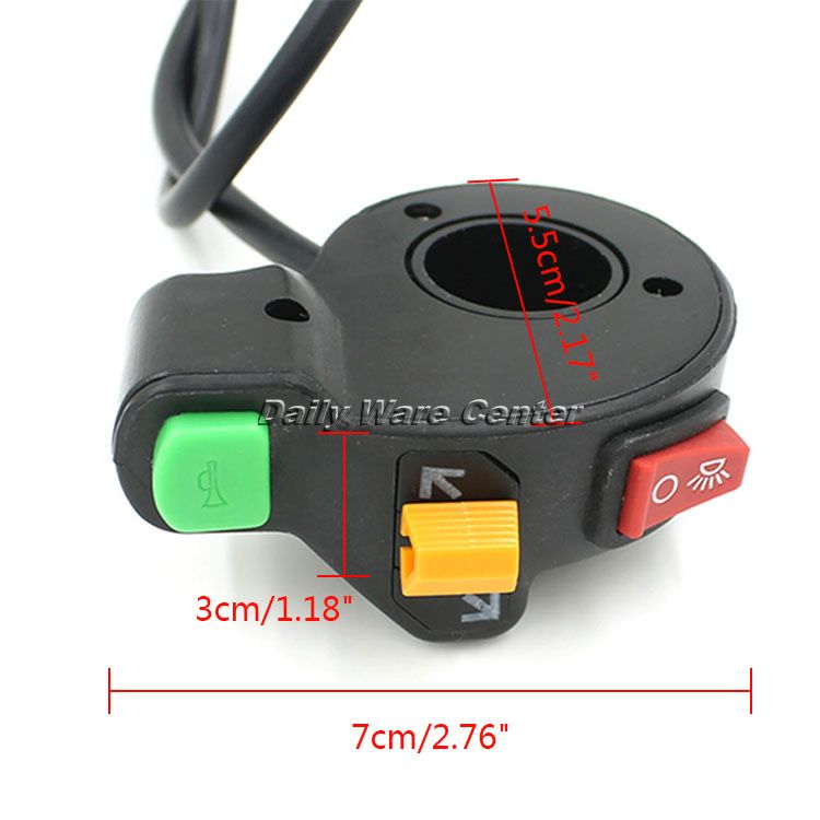 7/8inch Universal Handlebar Switch Motorcycle Scooter Dirt ATV Quad Handle Horn Switch Headlight Turn Signal Light On/Off Switch
