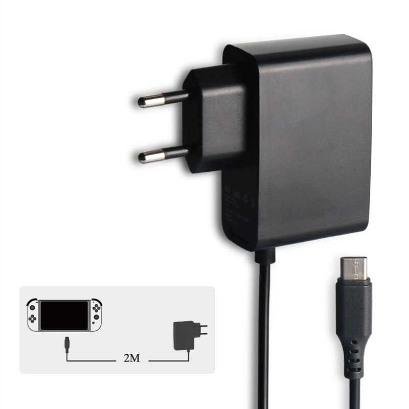 Usb type c ac-adapter voor nintendo switch, oplader, voeding voor nintendo switch-gameconsole, eu-stekker voor ns switch