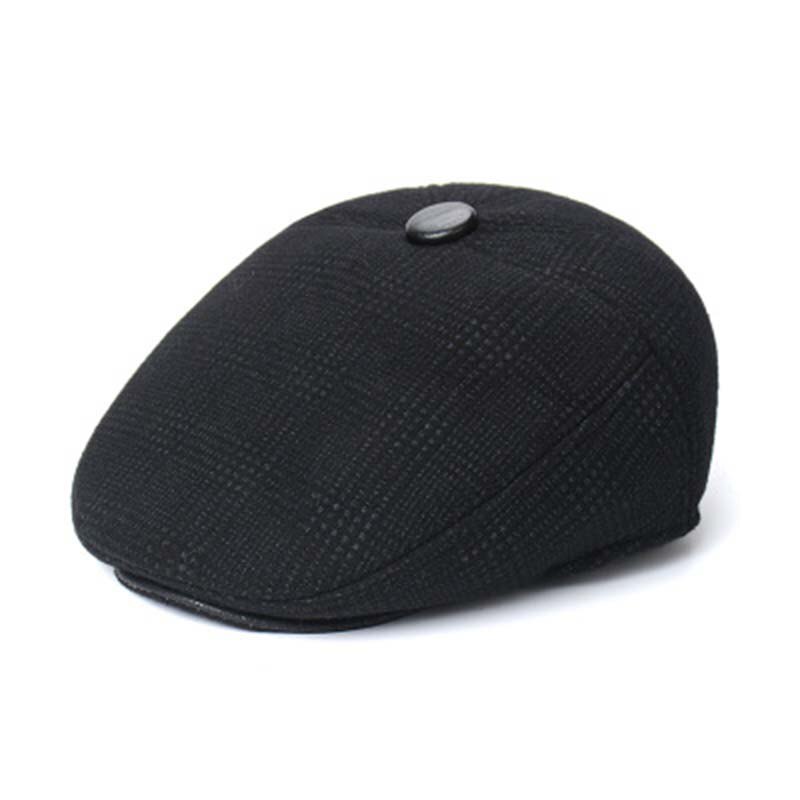 ¡Novedad de Otoño/Invierno! Sombrero viejo para hombre, sombrero de invierno para hombre de edad mediana y ancianas, gorro cálido, orejeras de papá, sombrero delantero S96: black2