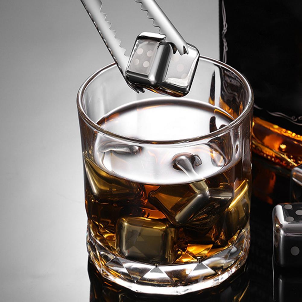 Ice Cubes Anti-defamation Reusable Stainless Steel Quick Cooling Whiskey Chilling Stones for Bar Metal Quick-frozen Ice Cubes