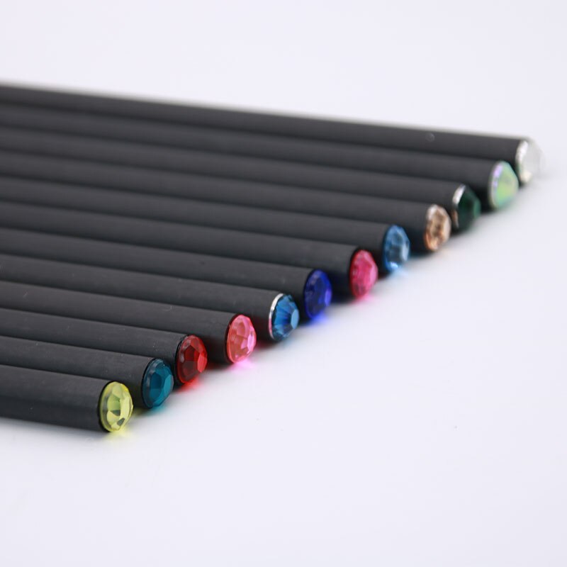 ! 12 Pieces Black Wooden Pencil HB Drawing Writing With Pencil Pencil Childrens Office Writing Supplies