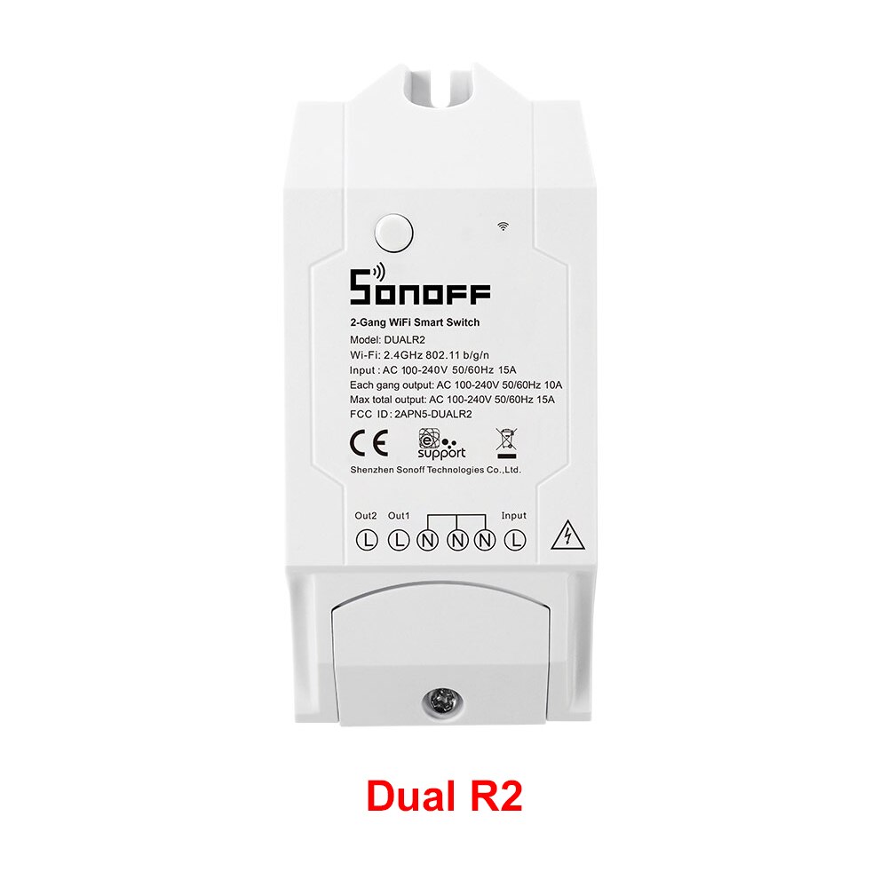 Itead Sonoff Dual R2 2 Gang Wifi Licht Smart Switch Tijdschema Smart Scène Via Ewelink Werkt Met Alexa Google thuis Ifttt: 1PCS Dual R2