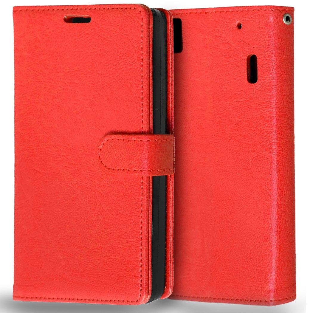 For Lenovo A7000 Book Style Wallet Leather Bag Case For Lenovo K3 Note A 7000 K50-T5 K50 Case Phone Back Cover With Card Holder: Red