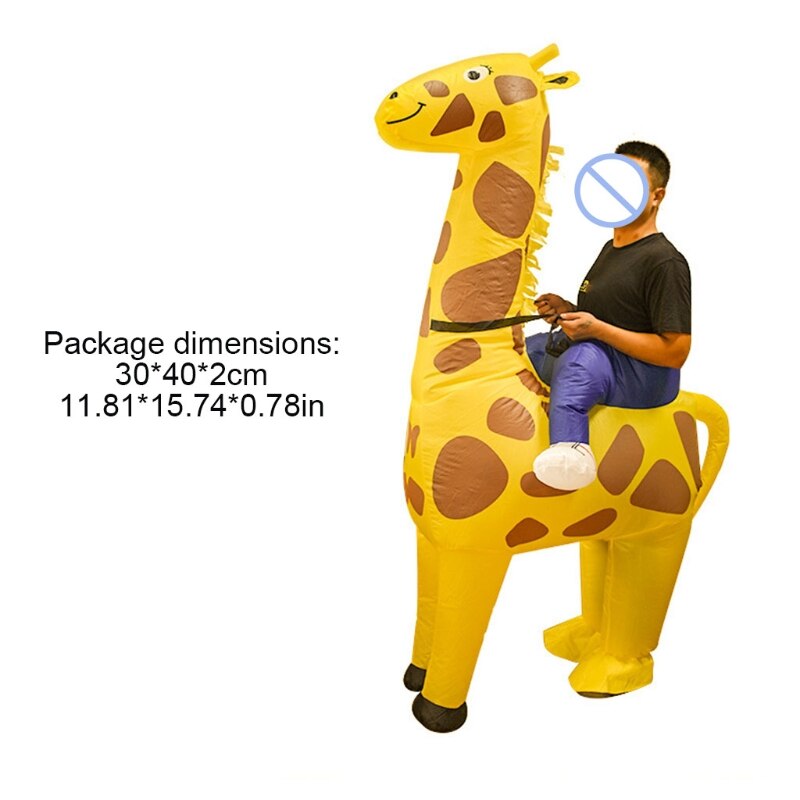 Yellow Giraffe Halloween Adult Cosplay Inflatable Suit Festive Party Clothing Set Carnival Party Event Funny Costumes