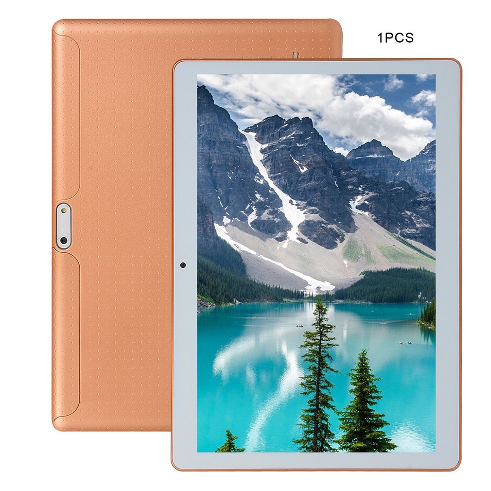 KT107 Plastic Tablet 10.1 Inch HD Large Screen Android 8.10 Version Portable Tablet 1G+16G Gold Tablet Gold EU Plug