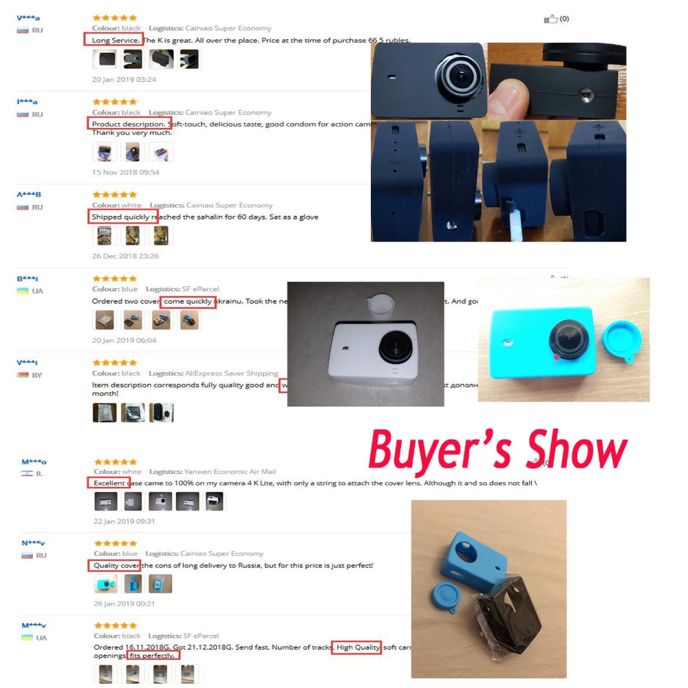 Housse de protection en Silicone Gosear coque de protection capuchon d'objectif en peau pour Xiaomi Yi 4 K XiaoYi 2 II Xiomi 4 K Gadget de caméra d'action