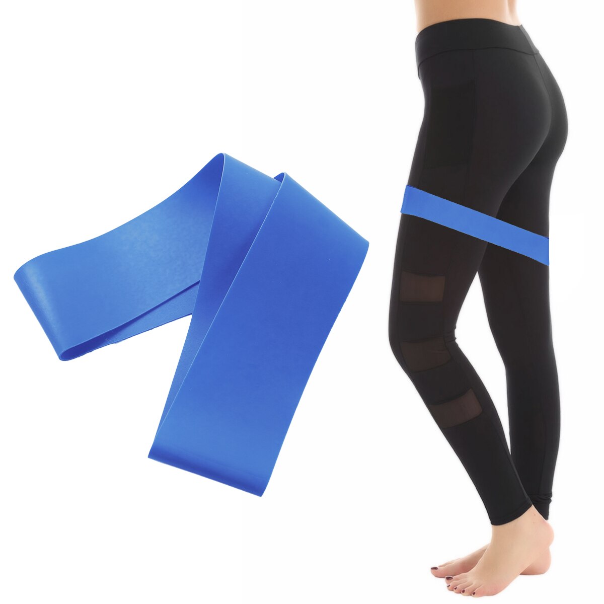 Resistance Bands Latex Natural Flat Fitness Equipments Strength Training Resistance Loop Bands Athletic Gym Workout Yoga Pilates: Blue