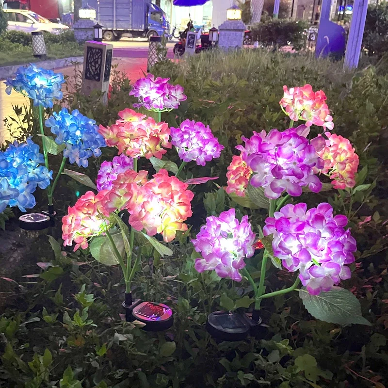 Blomsterlys hagelys gårdsplass dekorasjon utendørs solcelledrevet brodert ball blomsterlys ledet simulering fe lys