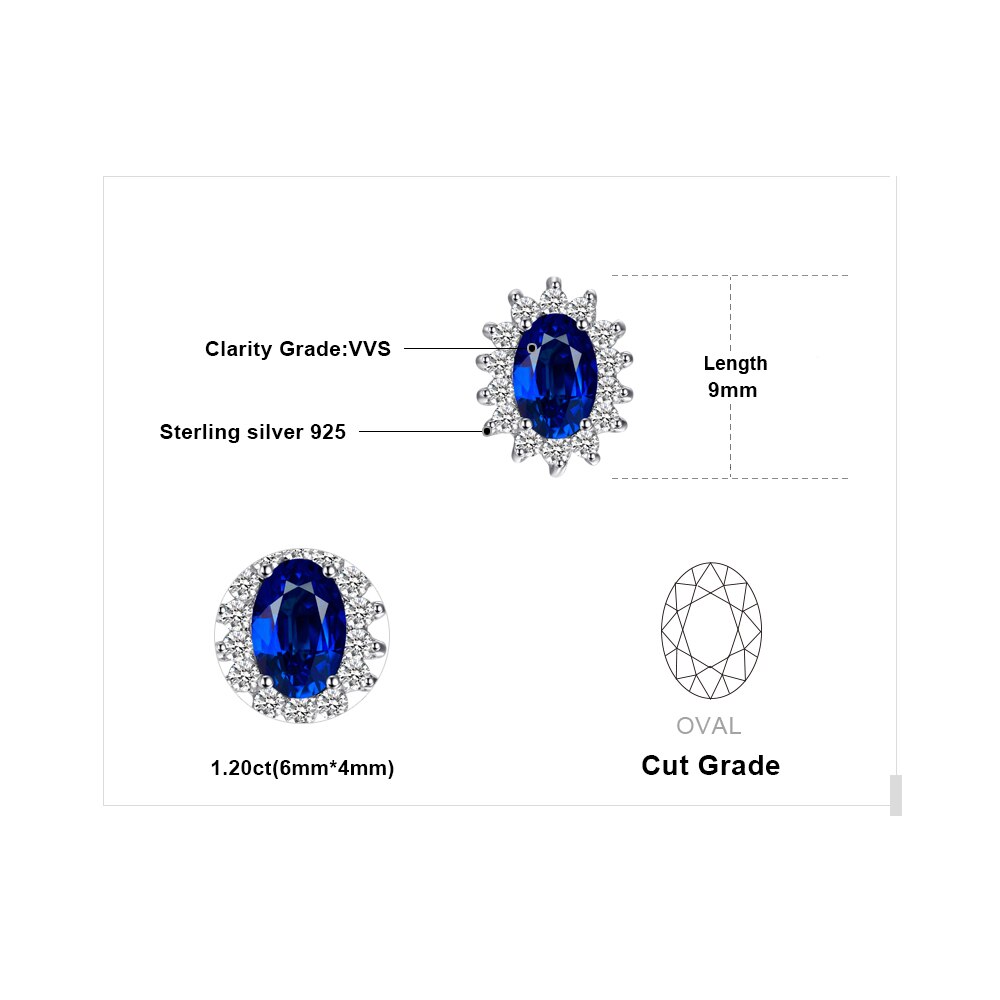 Jewelrypalace Gemaakt Blue Sapphire Ruby 925 Sterling Zilveren Stud Oorbellen Natuurlijke Amethist Granaat Peridot Topaz Prinses Diana