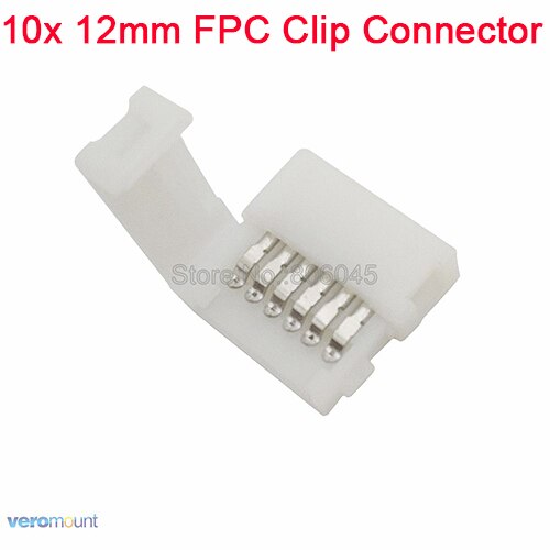 10 stk/parti 12mm 6 -pin rgb+cct l type ingen loddehjørnestik til rgb cct 5 in 1 led strip 6- pin stik led tilbehør: Kun fpc klip pcb