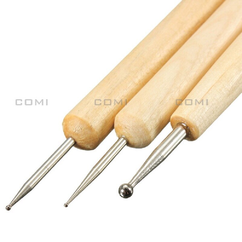 3Pcs Ball Styluses Tool Set for Embossing Pattern Clay Sculpting Modeling Making Polymer Ceramic Tools Kit Playdough Tool