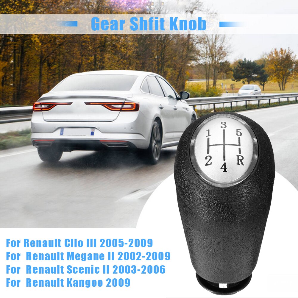 5 Speed Gear Shift Knob Replacement Easily Installation Personal Car Elements for Renault Clio III Megane II Scenic II