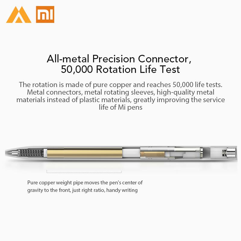 Stylo Xiao mi jia avec recharge suisse 0.5mm stylo à bille roulante 143mm pour le bureau de l'école stylo à bille mi Xio mi