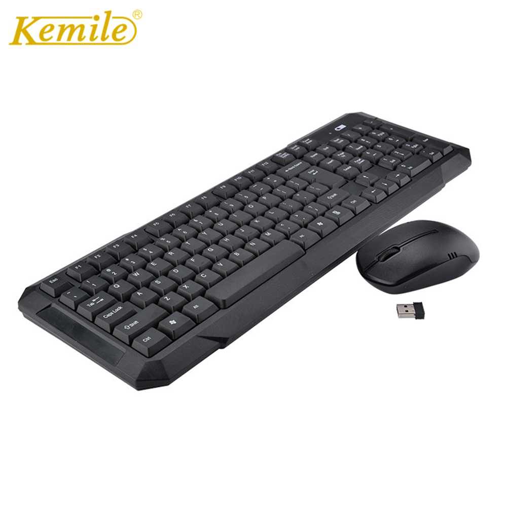 Kemile 2.4g langaton näppäimistö optinen hiiri yhdistelmä, tietokoneelle pc älytelevisio macille näppäimistö hiiri peli toimisto venäläinen näppäimistö