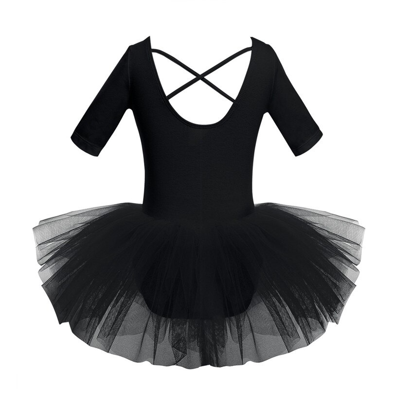 Tutu balletkjole kostume gymnastik trikoter til piger ballerina korte ærmer balletforestilling dansetøj piger balletkjole