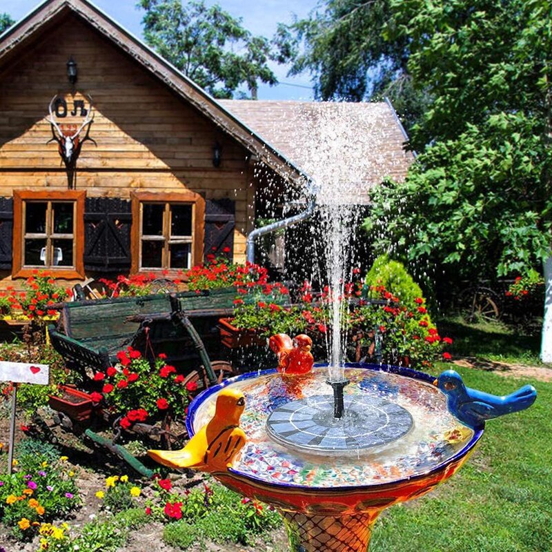 Mini Solar Powered Fountain Garden Pool Pond outdoor Solar Panel Floating bird bath Sprinkler Fountain Garden Decoration
