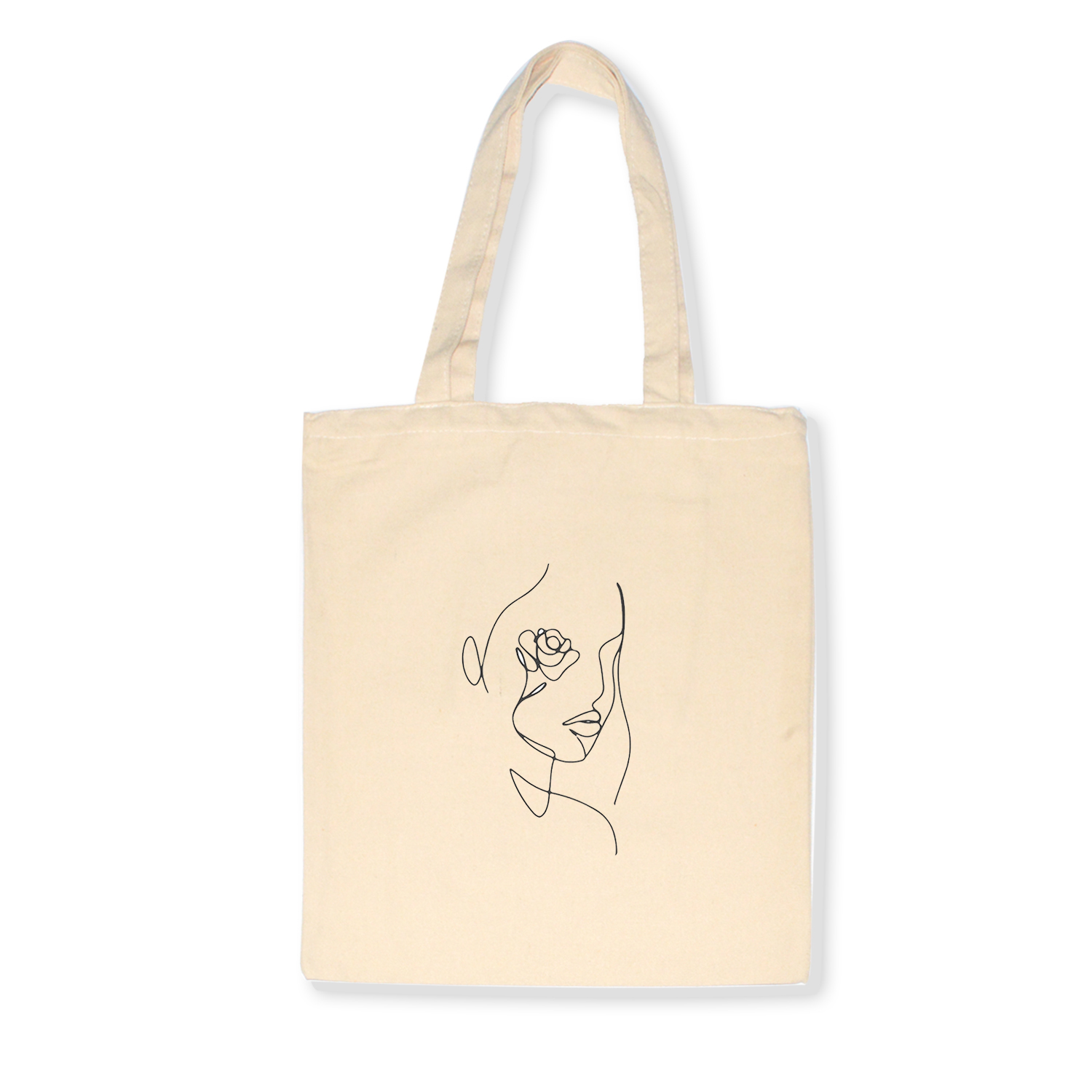 Literaire Eenvoudige Boodschappentassen Winkelen Eco Herbruikbare Schoudertassen Handtas Tote Tas Toevallige Reizen Vrouwen Vouwen Gezicht Bloem Print: E197BEIGE